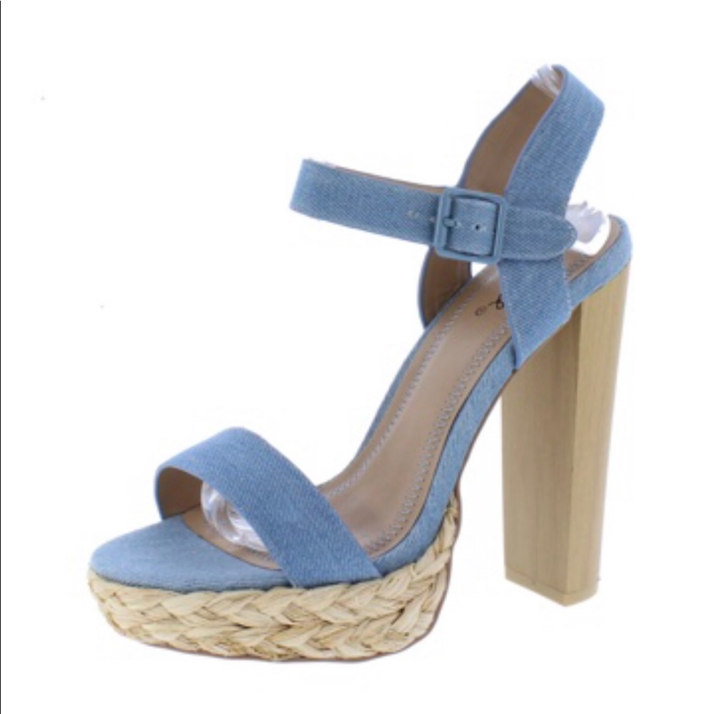 NWB light blue jean heels